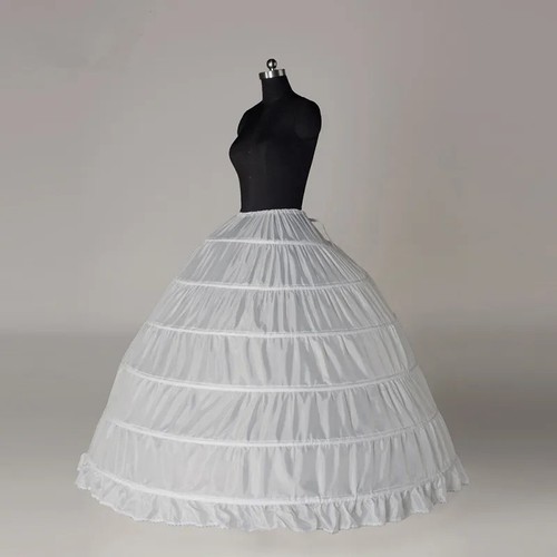 White hoop crinoline - 6-hoop,