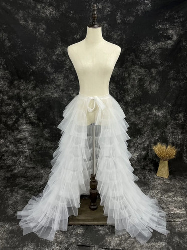 Pleated layered mesh petticoat - pleated,