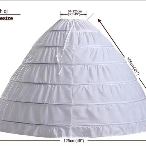 White hoop crinoline - 6-hoop,